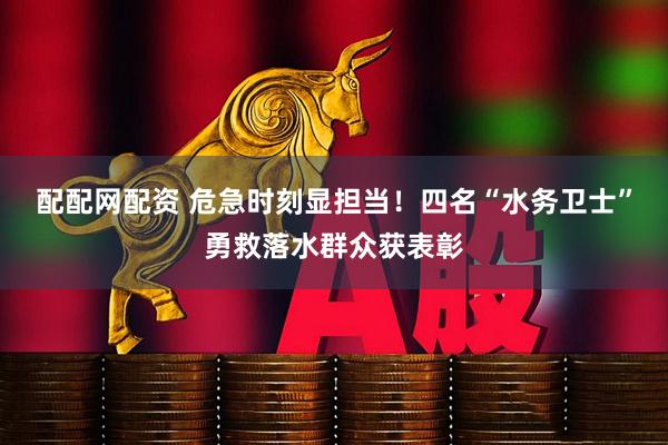 配配网配资 危急时刻显担当！四名“水务卫士”勇救落水群众获表彰