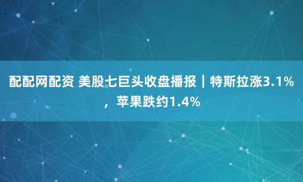 配配网配资 美股七巨头收盘播报｜特斯拉涨3.1%，苹果跌约1.4%