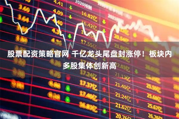 股票配资策略官网 千亿龙头尾盘封涨停！板块内多股集体创新高